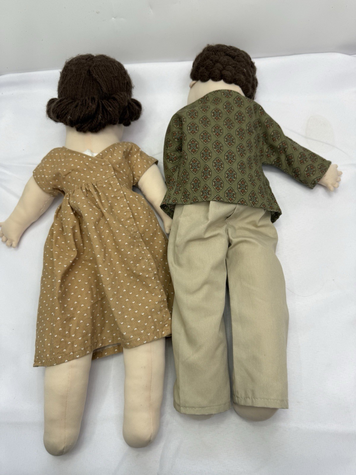 Vintage Teach A Bodies Man And Woman Anatomically Correct Plush Dolls W/clothes