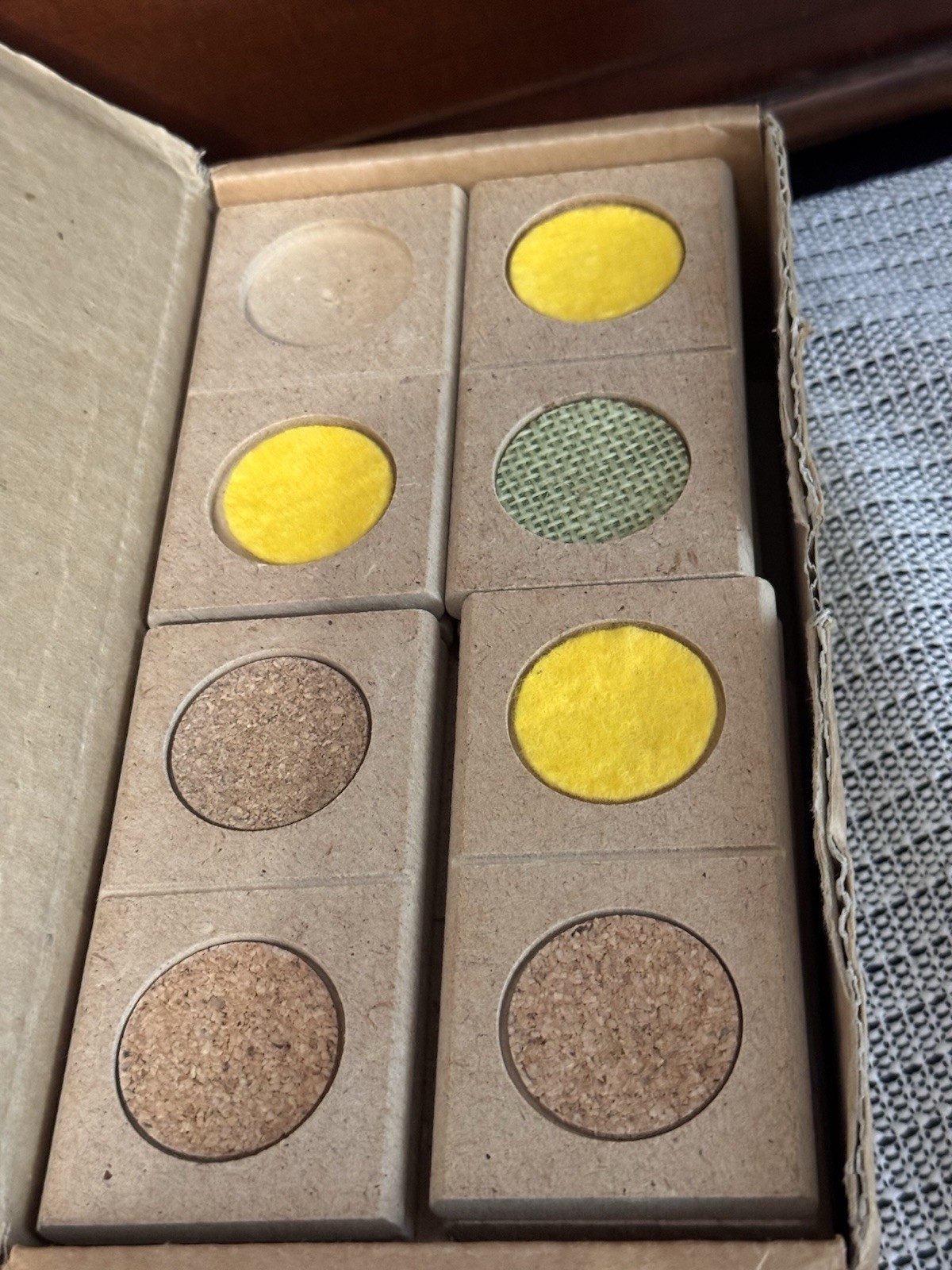 Tactile Wooden Sensory Matching Color Texture Quality Educational Dominoes