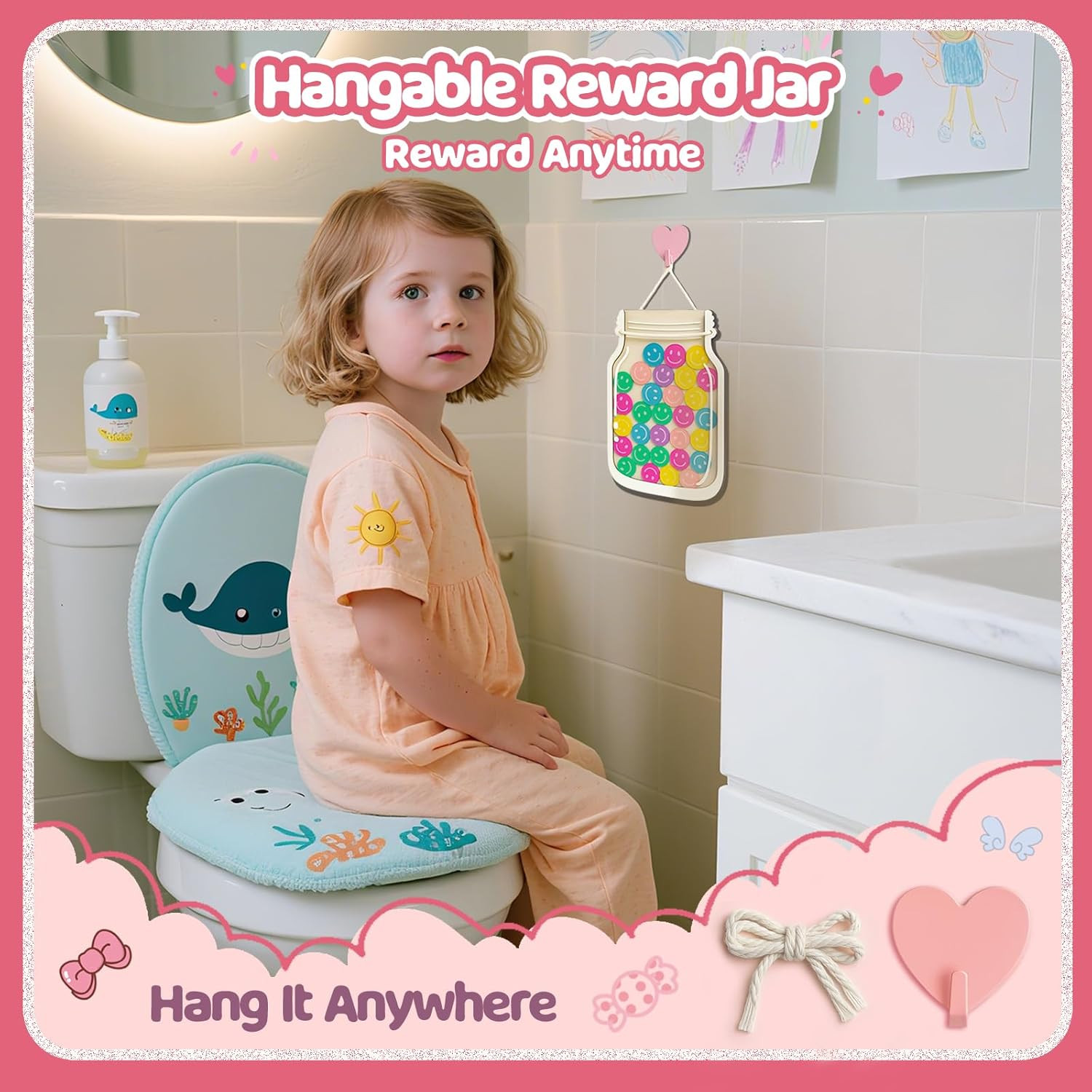 Magnetic Reward Jars for Kids – Smiley Tokens Behavior Chart System SHIPS FREE