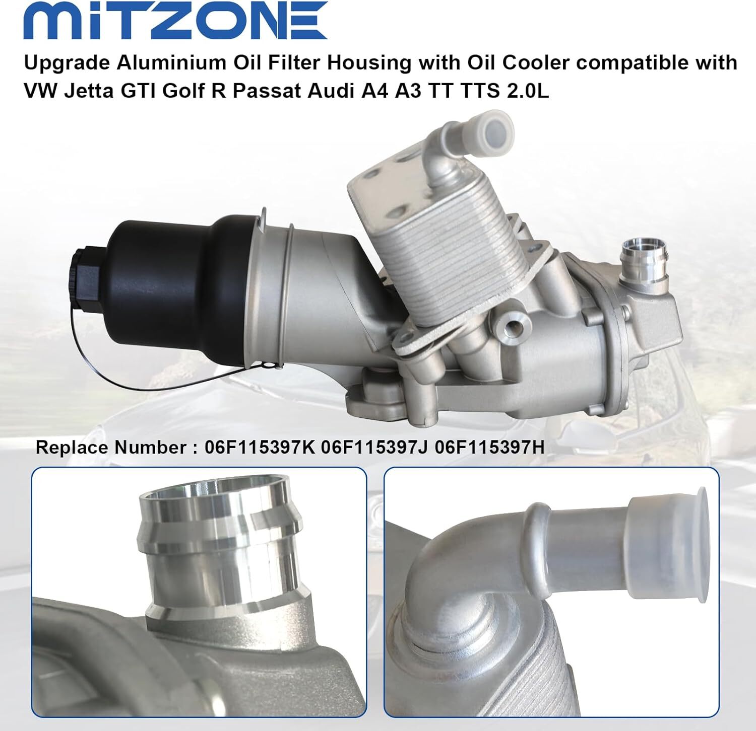 Oil Filter Housing with Oil Cooler MITZONE Upgrade Aluminium Oil Cooler Filter