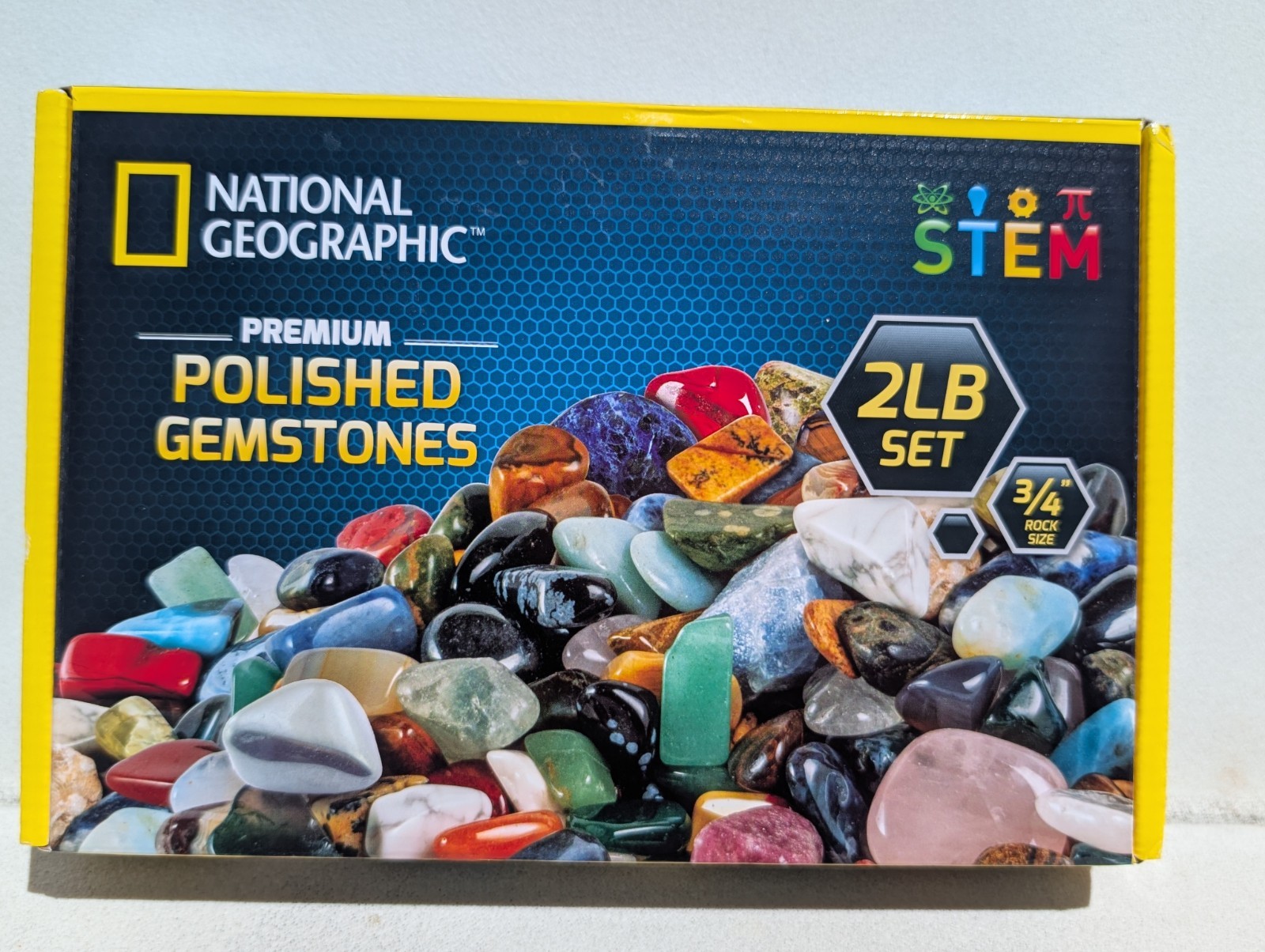 National Geographic Premium Polished Stones – 2 Pounds of 3/4-Inch Tumbled Stone