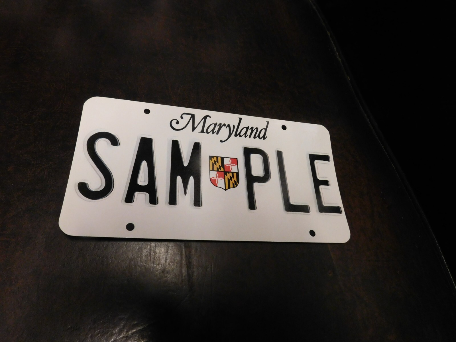 Flash Card Miniature Glossy Paper License Plate 2001 Series Sample Maryland