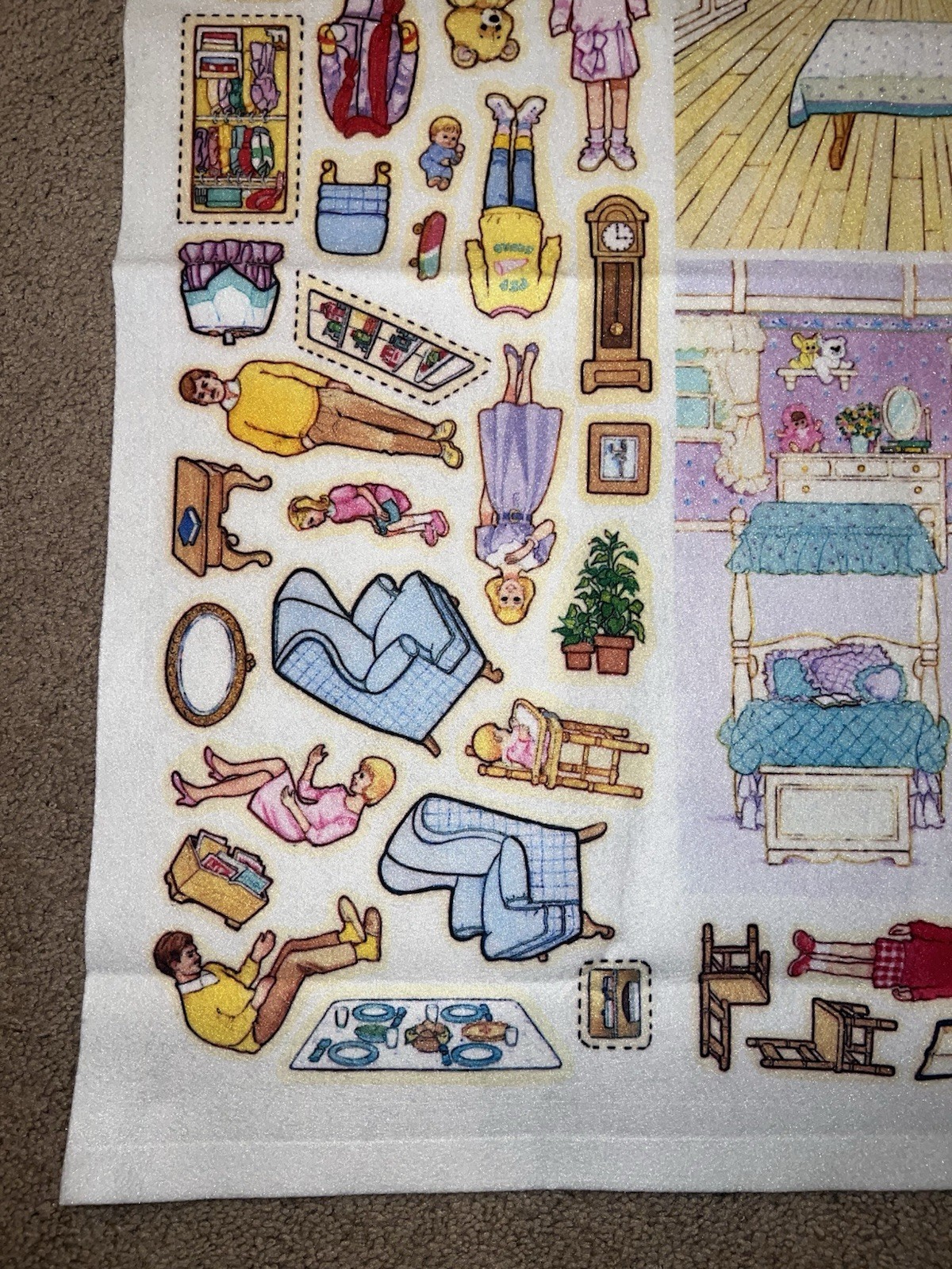 Vintage Betty Lukens Quiet Book Felt Kit Uncut Dollhouse Family 37” x 25.5”