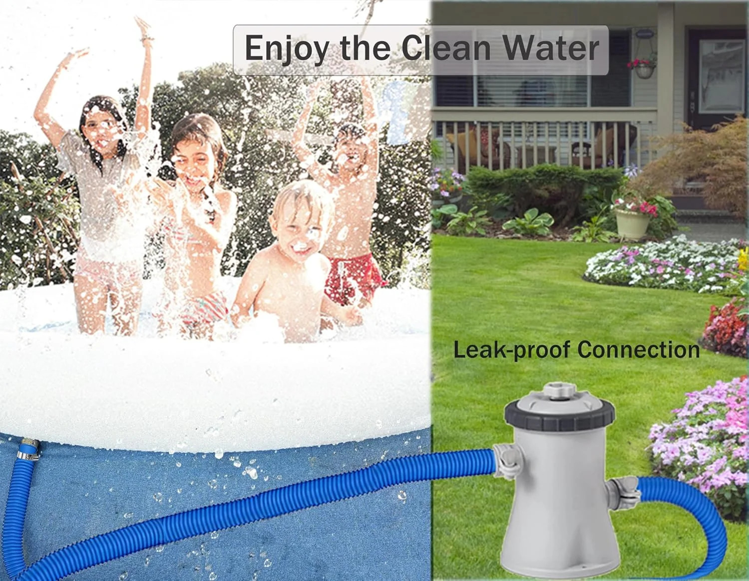 Pool Hoses Pool Pump Replacement Hose, 1.25 x 59 inch Above Ground Pool Hoses Tu