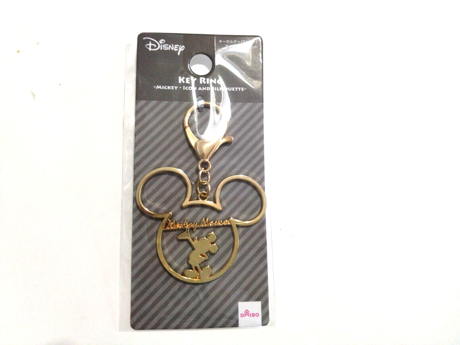 Disney, key ring, Mickey Icon and Silhouette, Daiso, zinc alloy steel