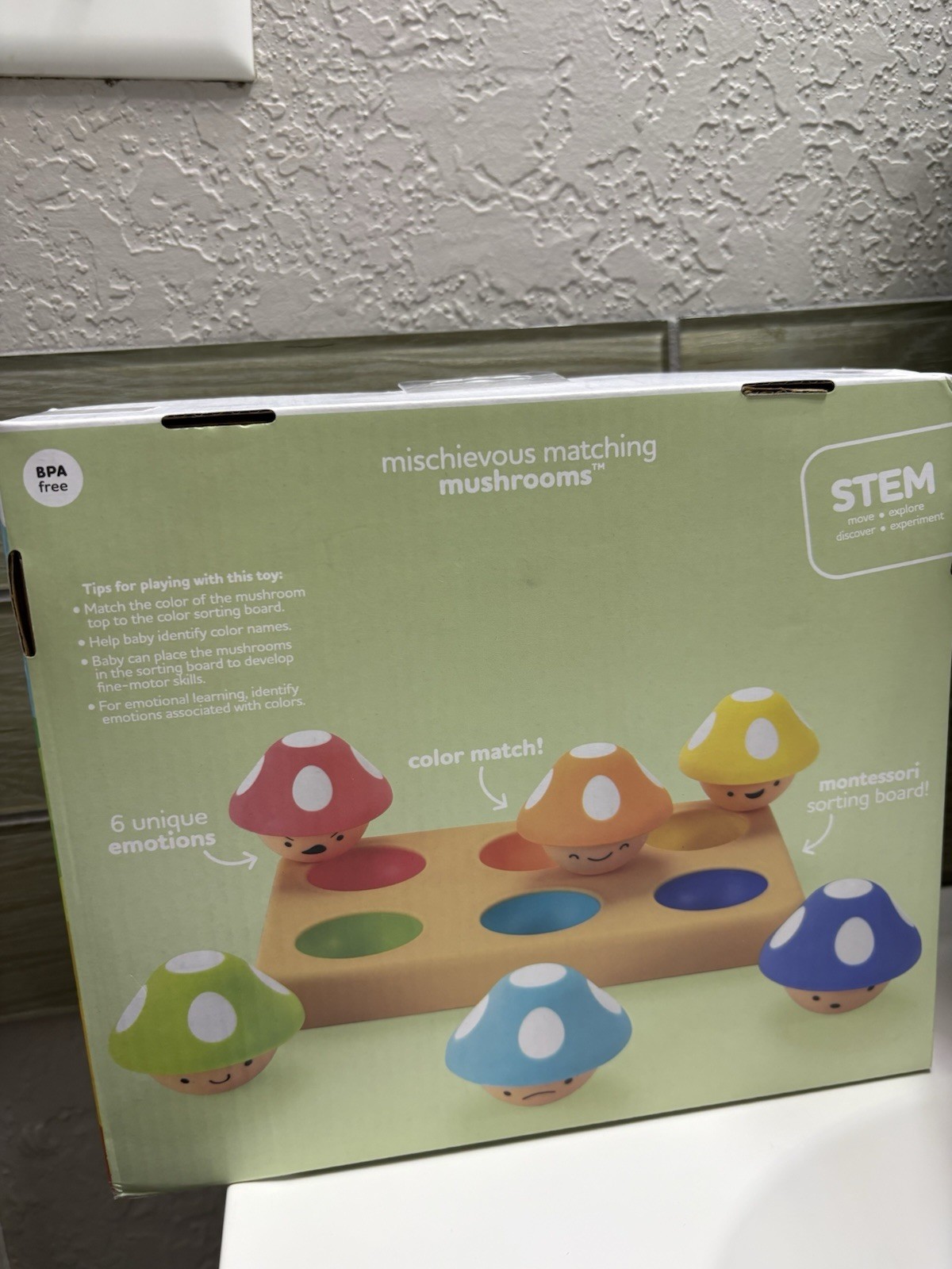 SASSY Mischievous Matching Mushrooms in Sorting Board Social Learning Toy STEM