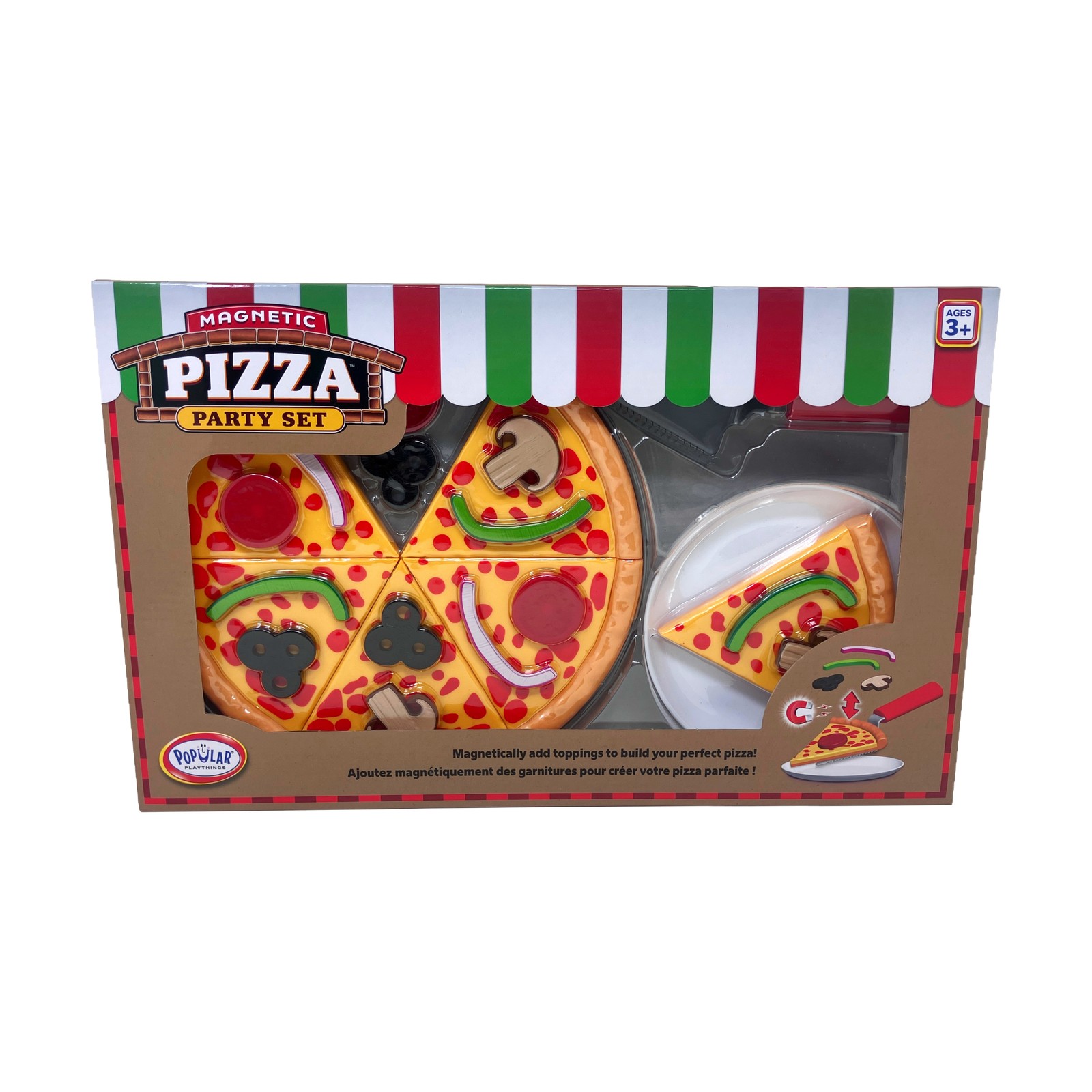 New – Popular Playthings Magnetic Pizza Party Set – Ages 3+ | 1-2 players