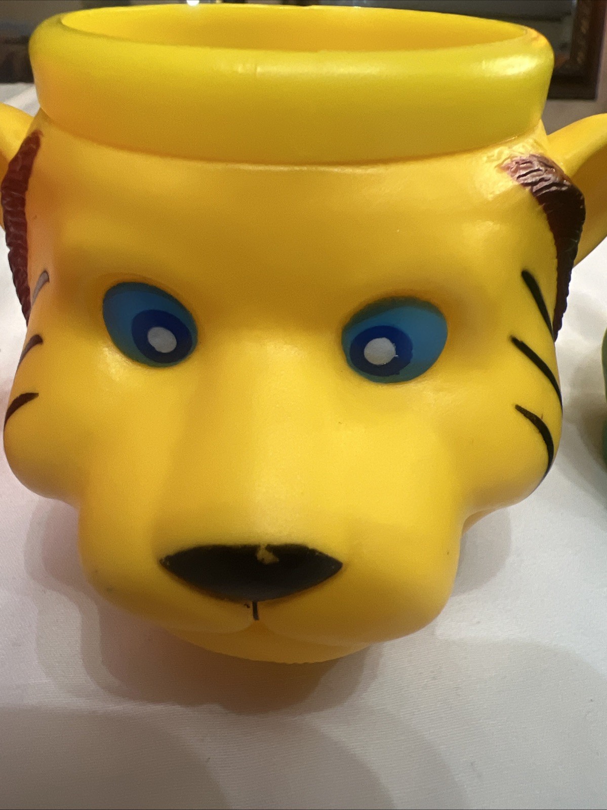 Vintage 2003 Super Duper Animal Mugs Set Of 5 Monkey Tiger Hippo Rhino Teddy