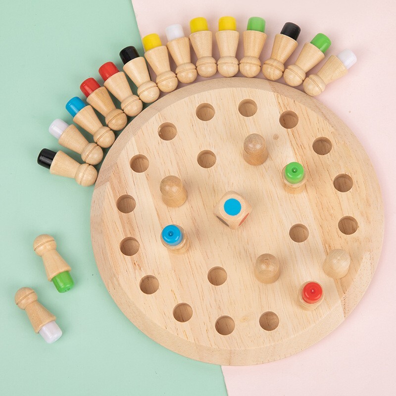 Wooden Memory Match Stick Chess Color Game Board Puzzle Kids Educational New Toy