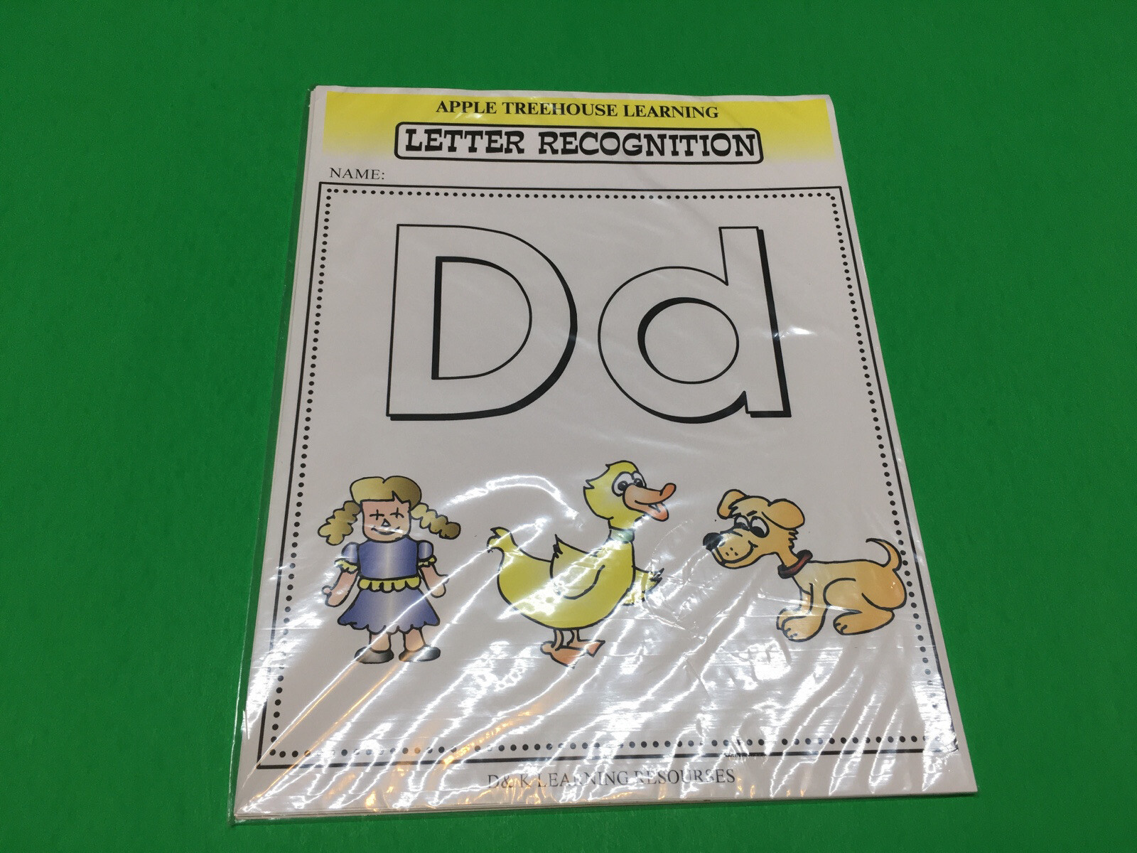 Letter Dd -Apple Treehouse Worksheets – Preschool Teaching supplies 20pgs