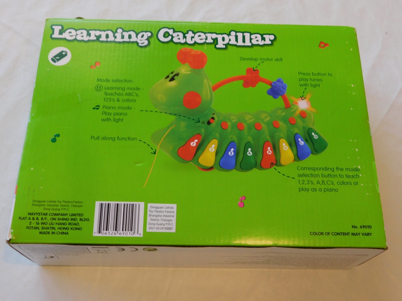 Navystar Learning Caterpillar 12M+ Teaches ABC’s 123’s & Colors Piano with Light