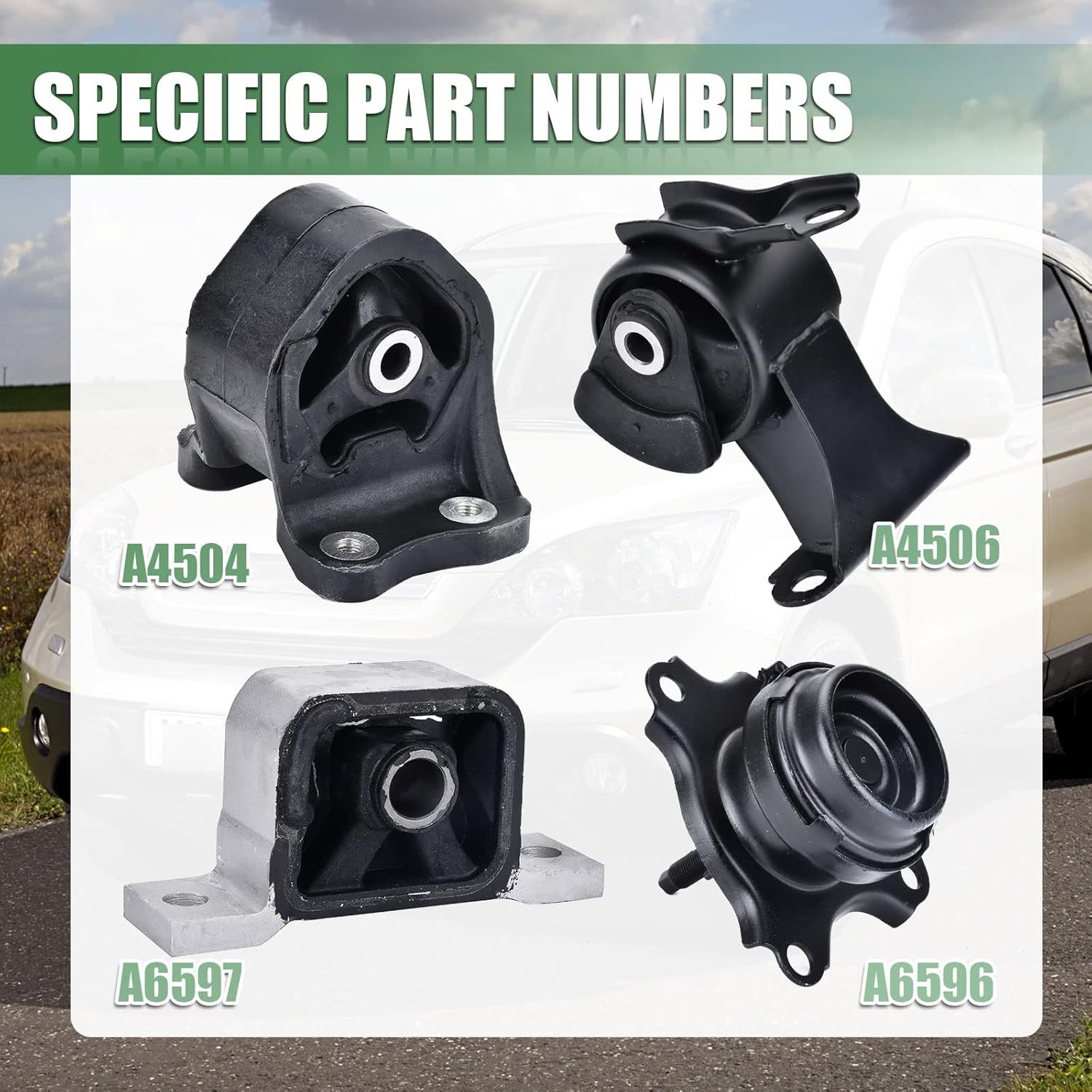 4PCS Engine Motor Mount Kits Compatible with Honda CRV 2.4L 2002-2006 Engine Tra