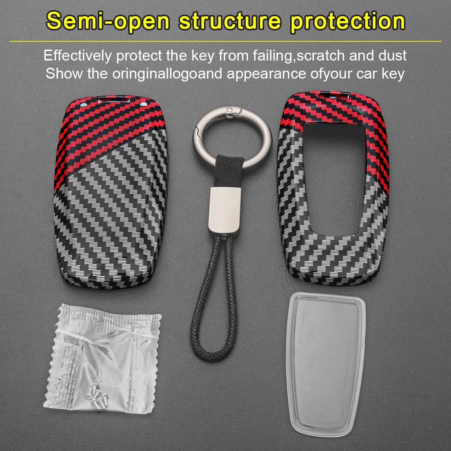 Car Key Shell Case Holder Protector Keychain Compatible for Ford Mustang F150…