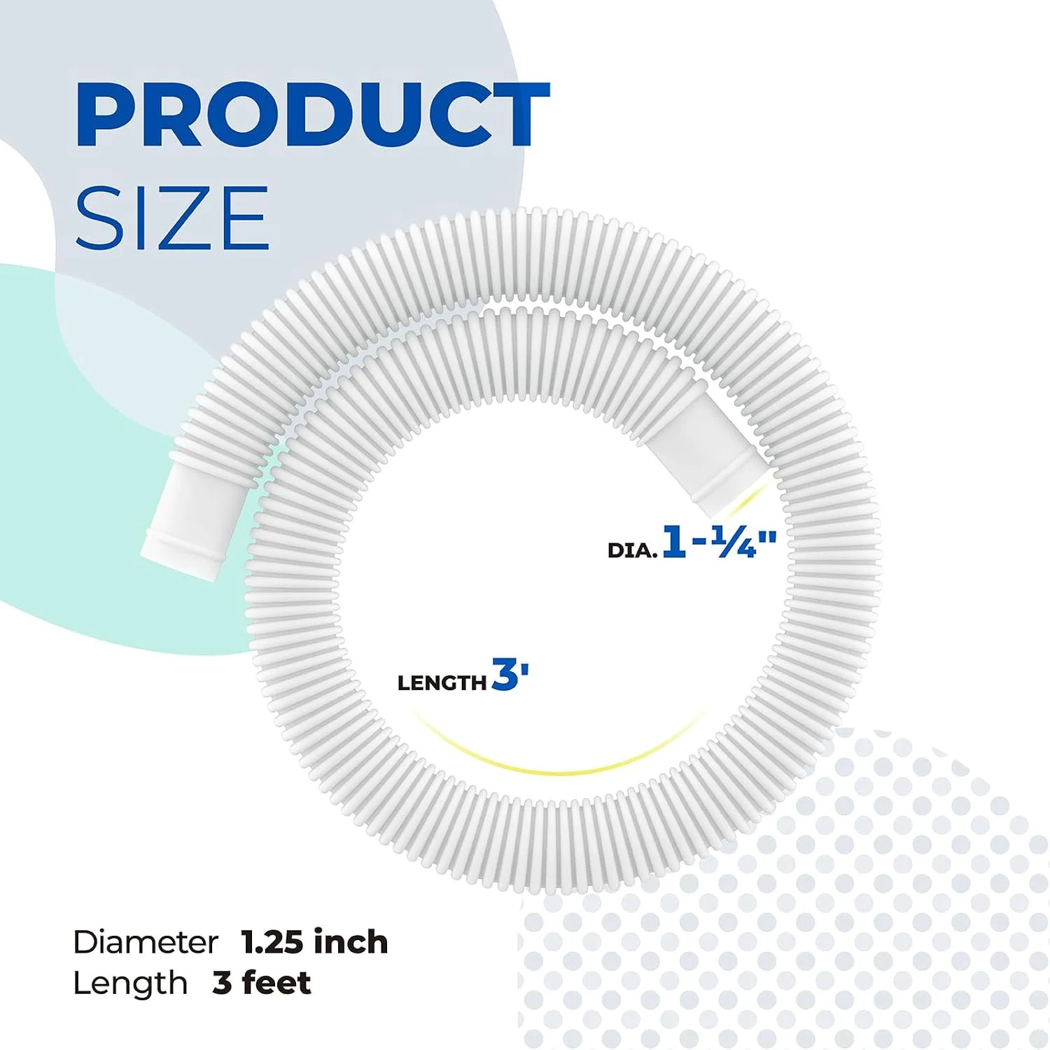 ANTOBLE 1-1/4 Inch x 3ft Pool Hoses for Intex Above Ground Pools Swimming Pool P