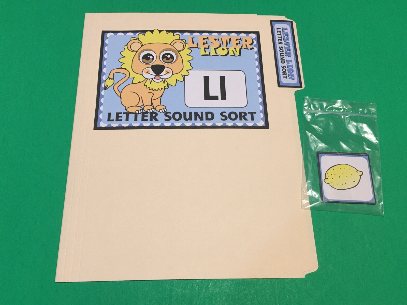 Lester Lion – Letter Ll – DIY File Folder game – Printed / Uncut