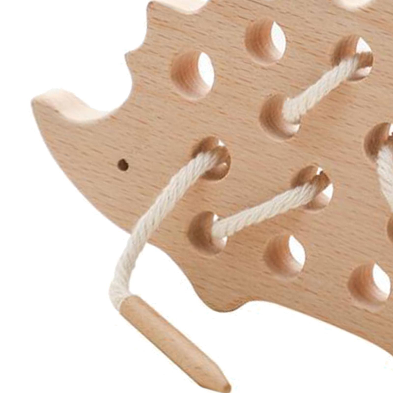 Wooden Lacing Threading Board Game Toy,s Durable Sensory