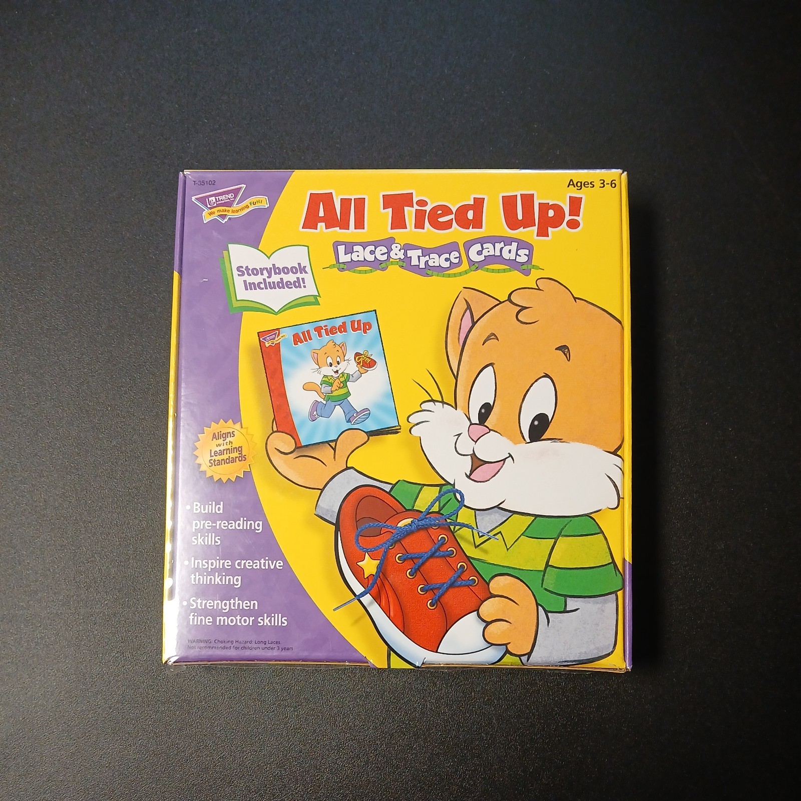 Trend Learning All Tied Up! Lace & Trace Cards Tying Shoes Storybook Included