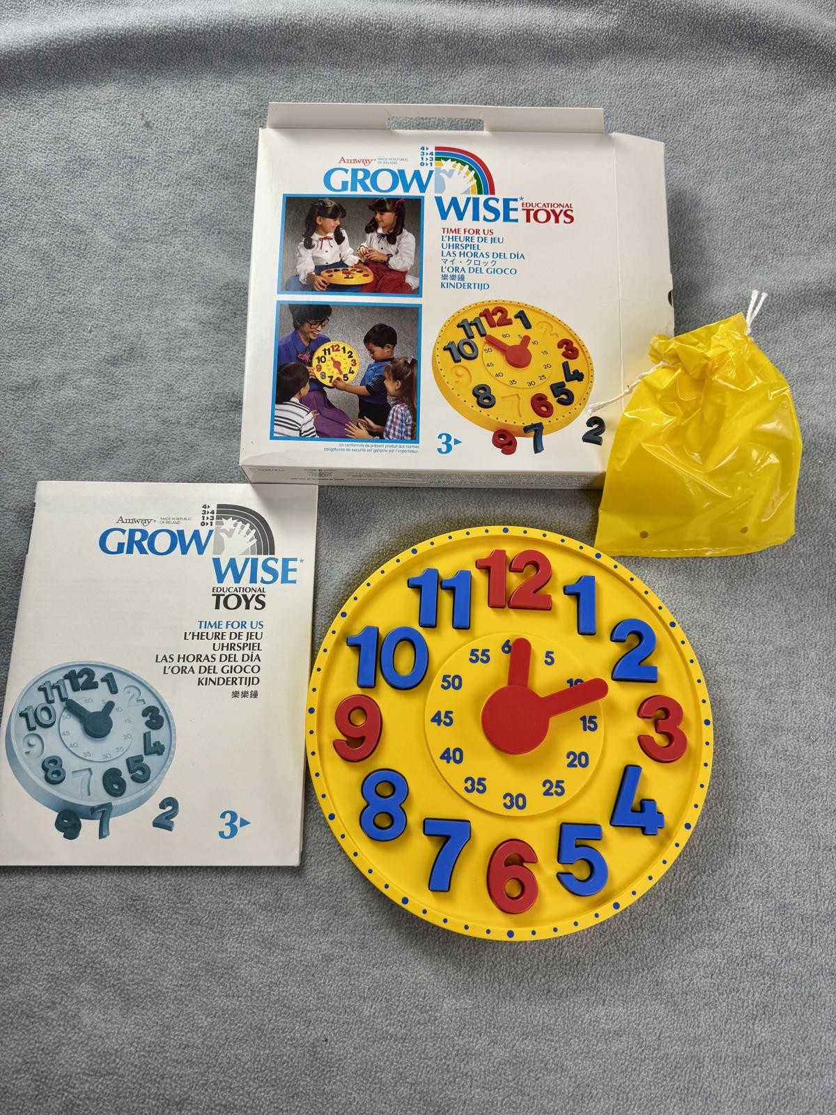 vintage amway grow wise NIB play clock toy learning numbers teaching time