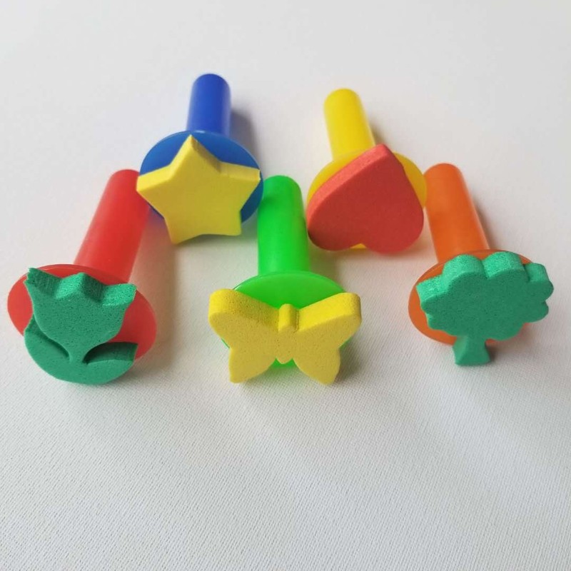 5Pcs Educational Stationery Stamp Plastic Stampers for Toddler Painting Coloring