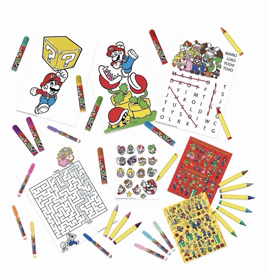 Nintendo Super Mario Deluxe Activity Art Set with Metal Carrying