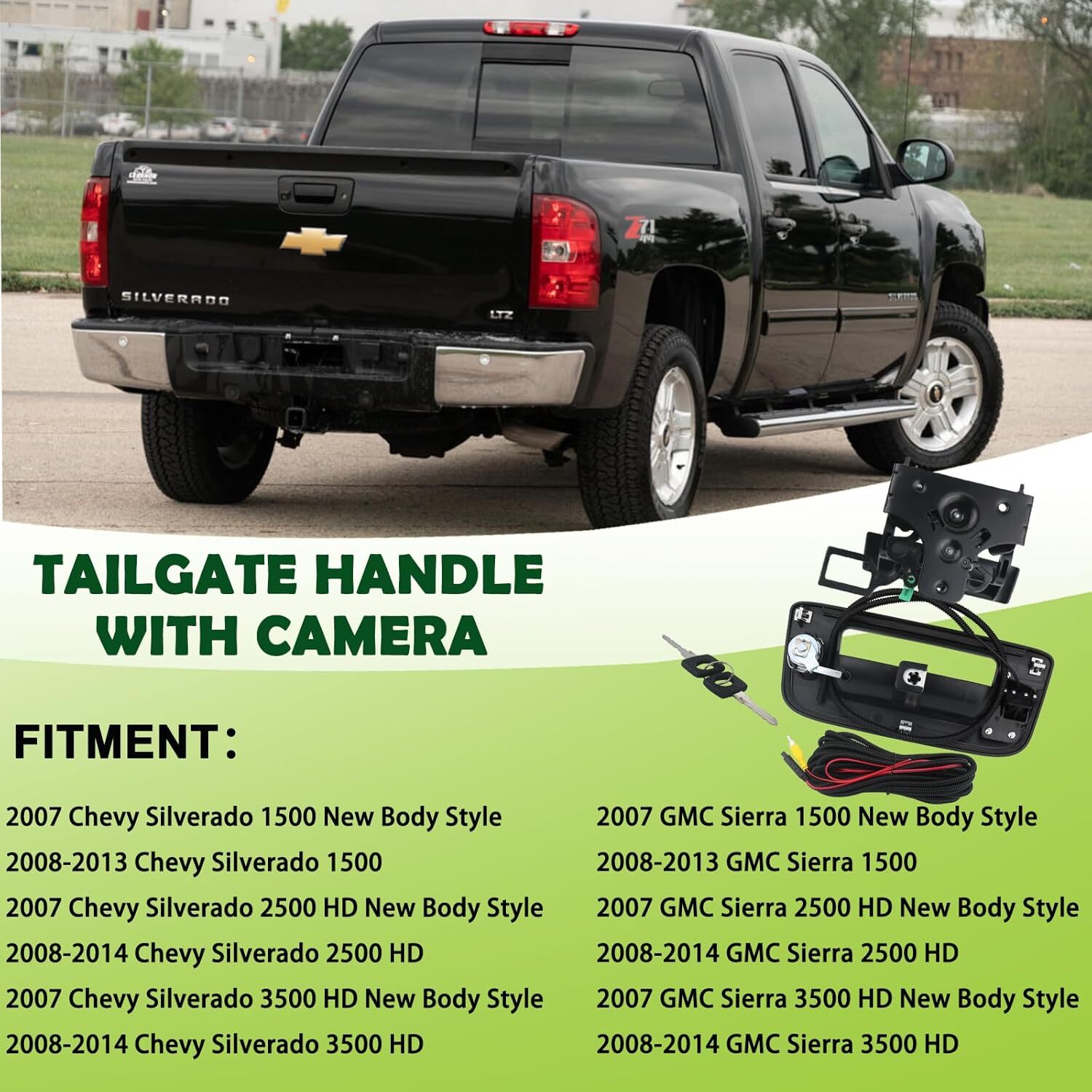 Backup Camera Tailgate Handle Rear View Camera Liftgate Latch Handle with Key