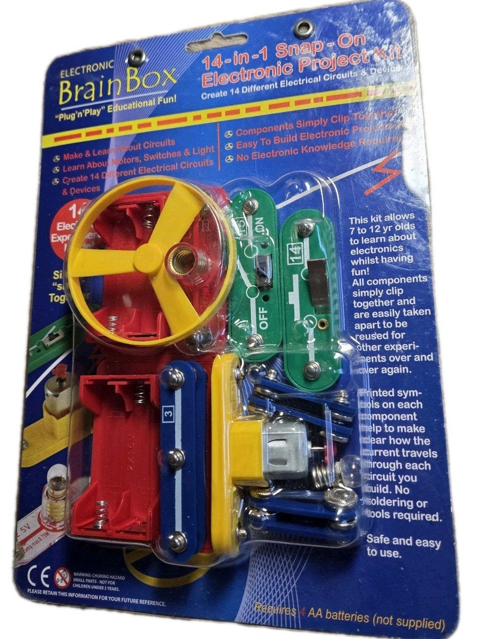 Electronic Brain Box 14-in-1 Snap On Project Kit For 7 To 12 Year Olds, New