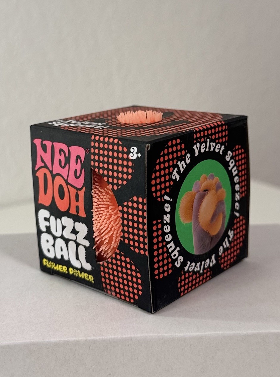 Schylling NeeDoh Fuzz Ball Flower Power Velvet Squeeze AUTHENTIC Orange Edition