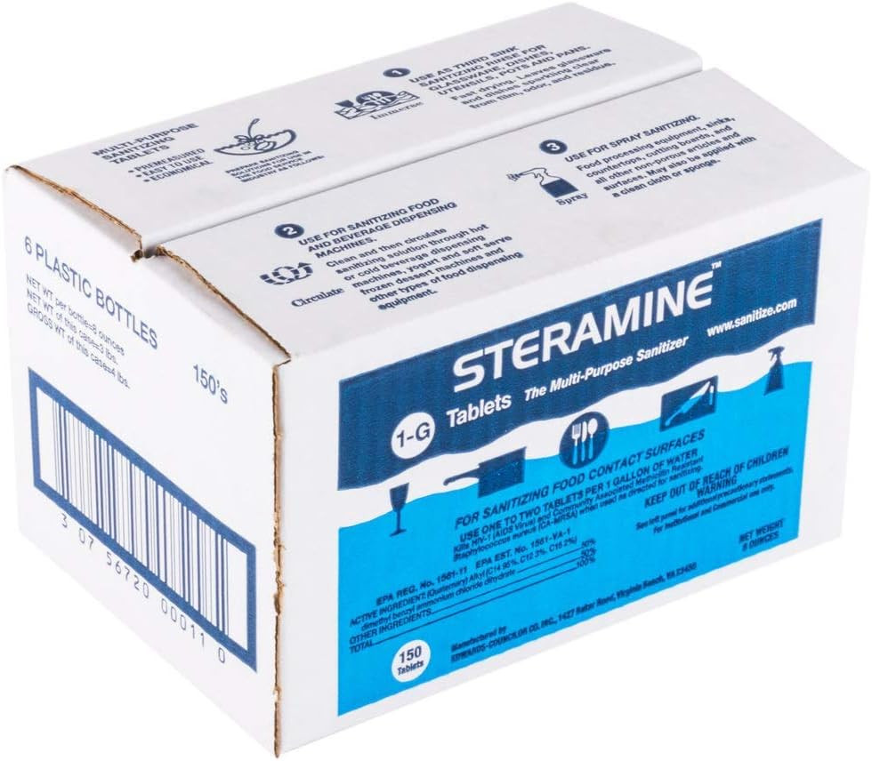 Edwards-Councilor S150E48 Steramine Sanitizer Tablets (Sanitabs) 150 Count Bottl