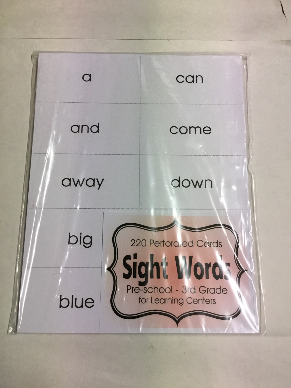 220 Sight Words – Flash Card Kit Prekindergarten – Third Grade words