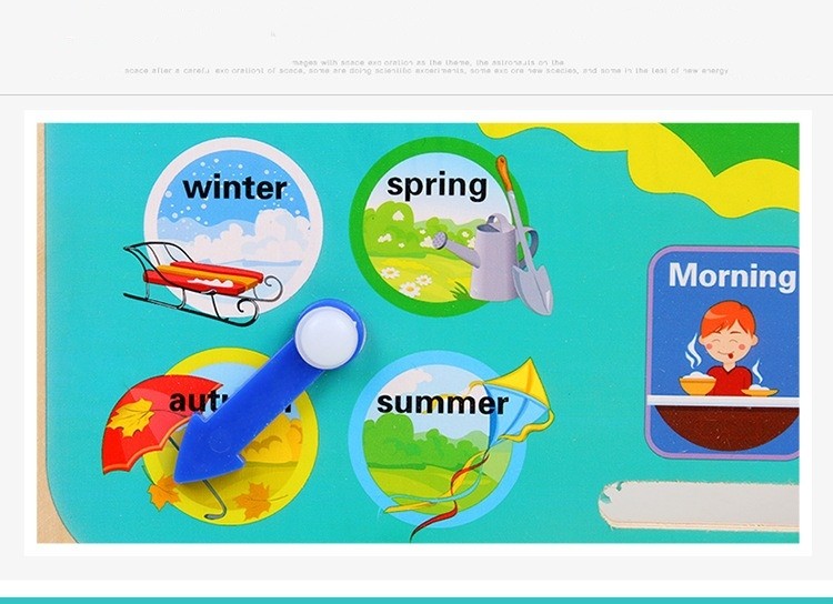 Teaching Clock Kids Educational Toys Montessori Wooden Busy Board Kids Gift