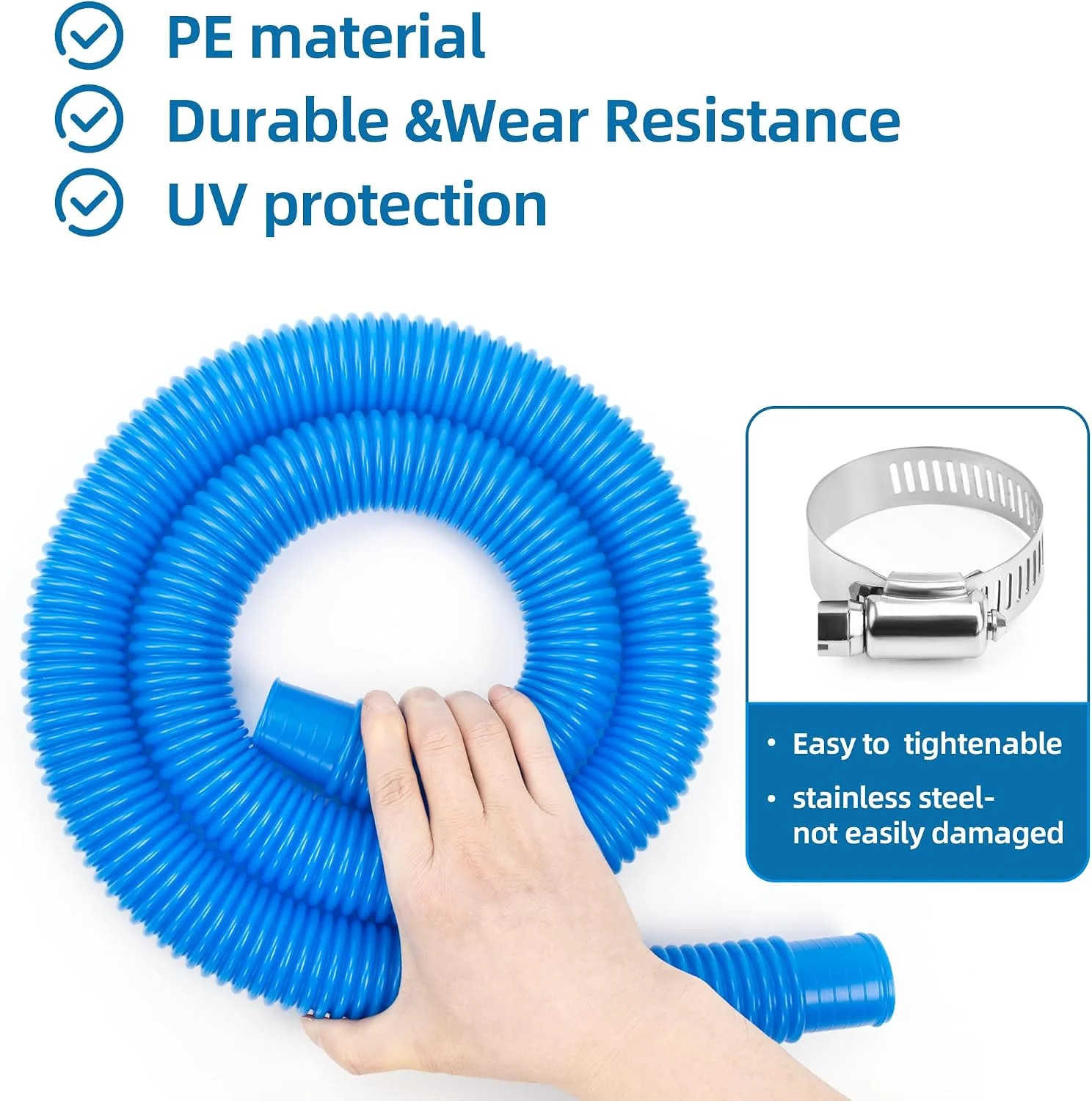 2 pack Pool Pump Replacement Hose, 1.25 x 59 Inch for compatible with Filter Pum