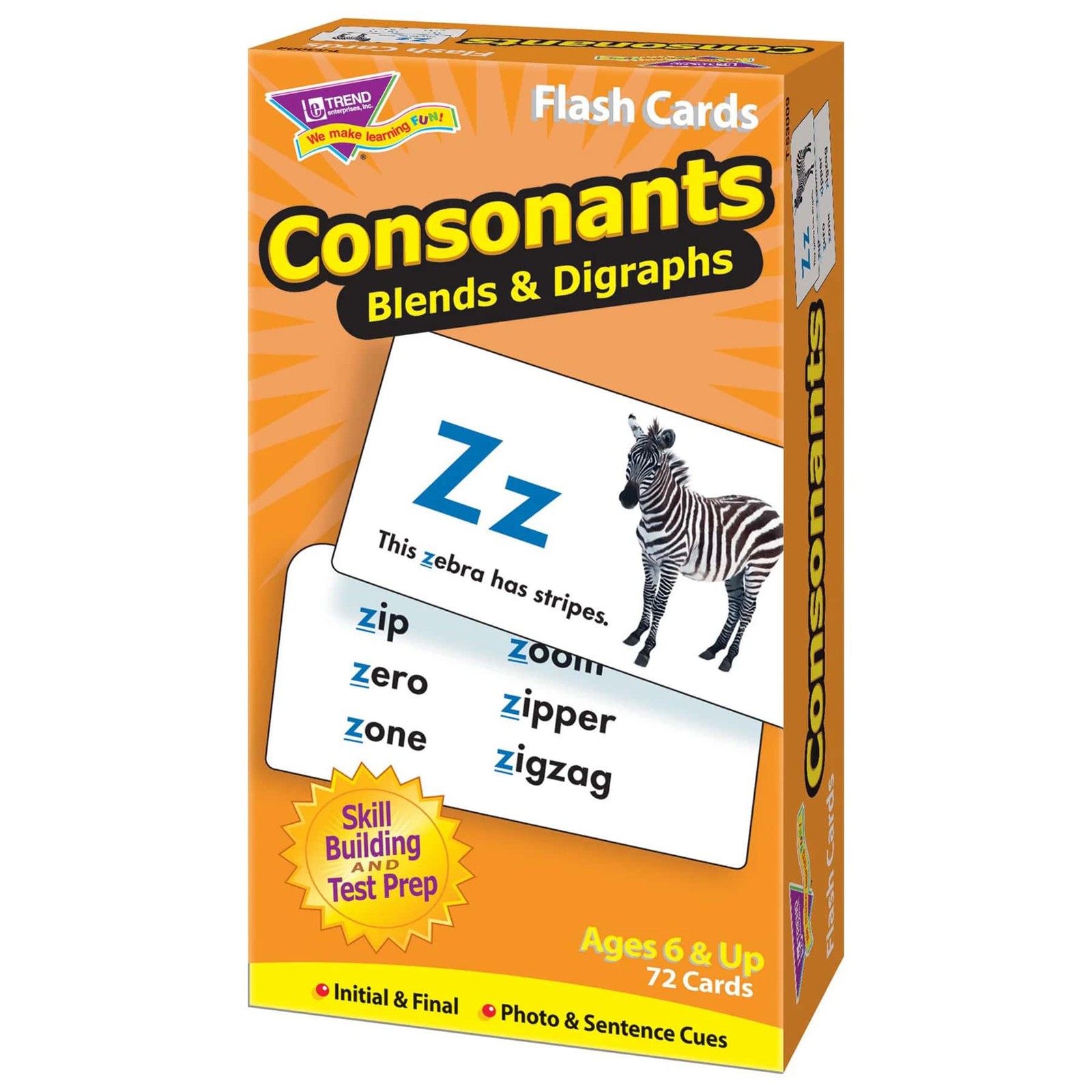 TREND ENTERPRISES, INC. Consonants Flash Cards, 3 x 6 in (T-53009)