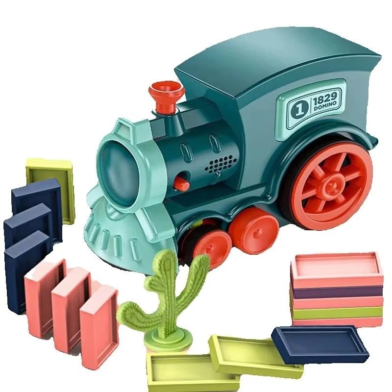 60PCS Automatic Domino Train Set Kids Educational Toy Creative Game Gift