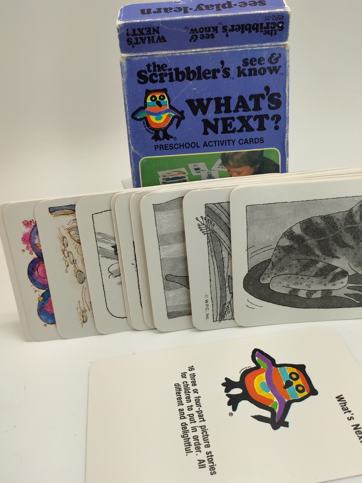 Vintage The Scribbler’s What’s Next? Preschool Activity Cards See & Know