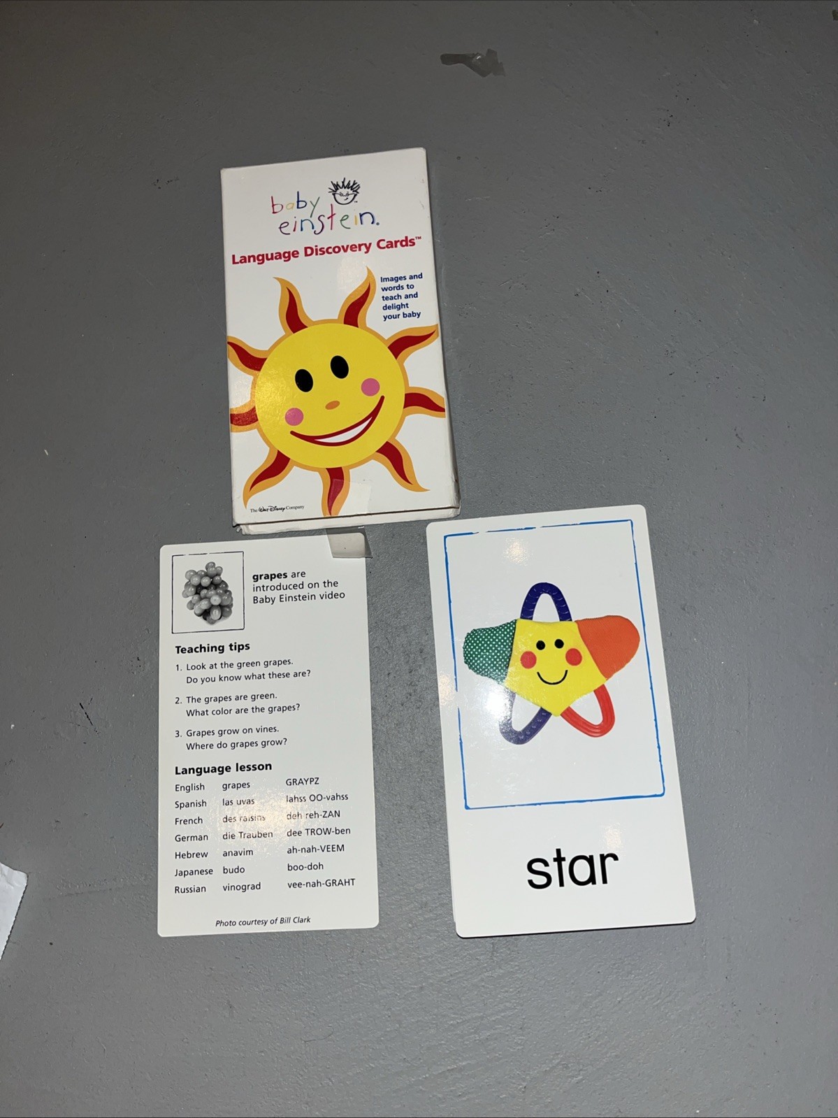 Baby Einstein Language Discovery Cards Educational Words Babies 1999 COMPLETE!