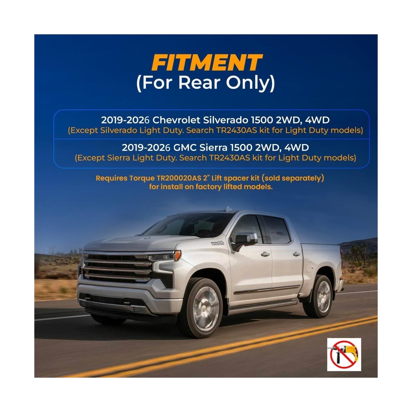 TORQUE Bag Suspension Kit for 2019-2026 Silverado …