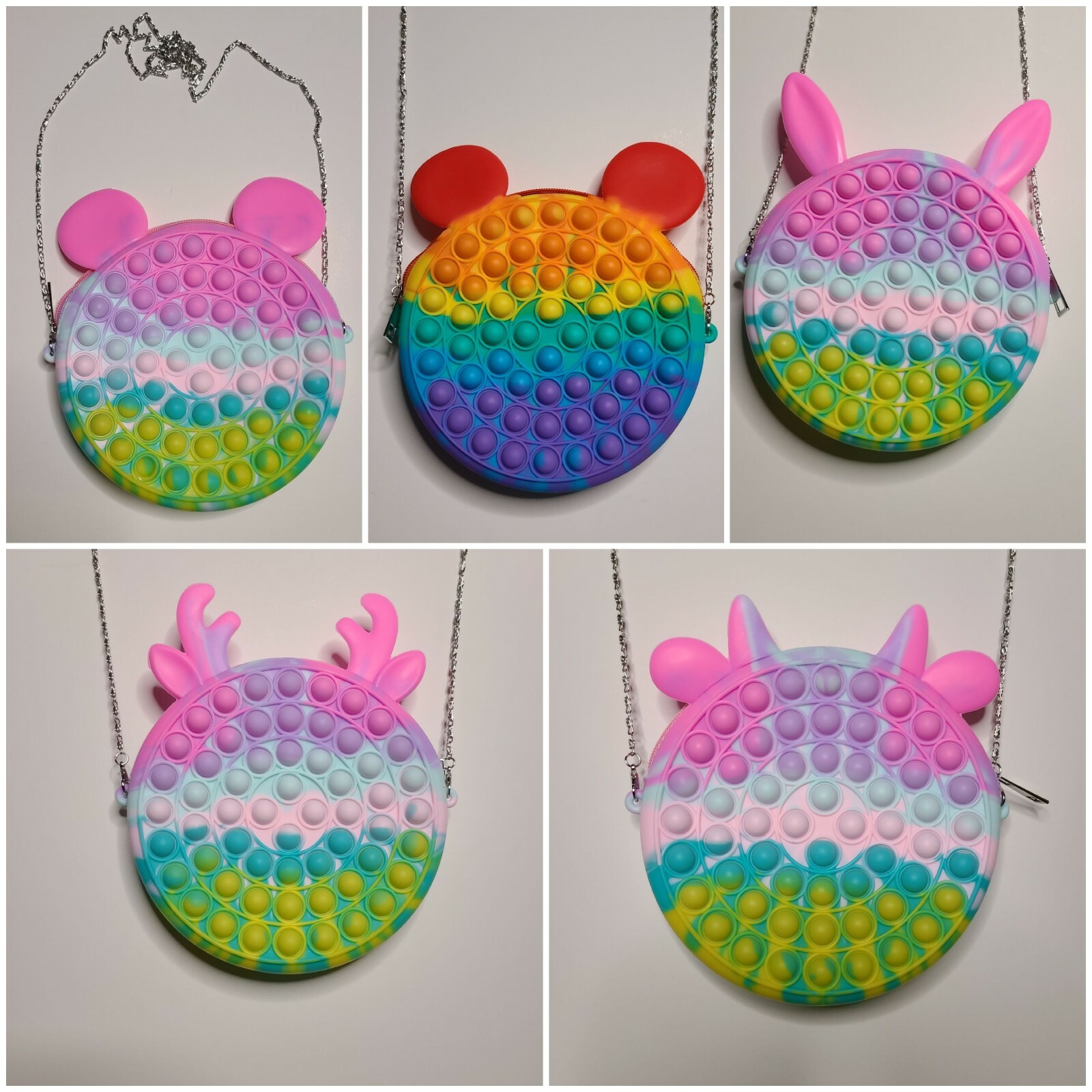 girl purse Popit Fidget Toy Push Bubble Sensory Stress Relief Kids crossbody bag