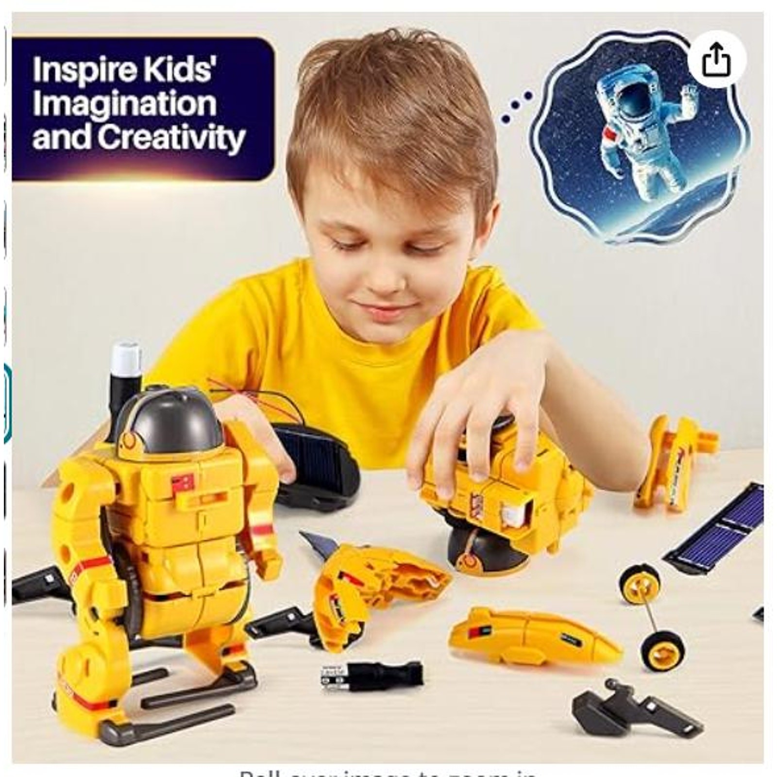 STEM Science Bulidng Kit, Space Toy, 120 pieces, yellow