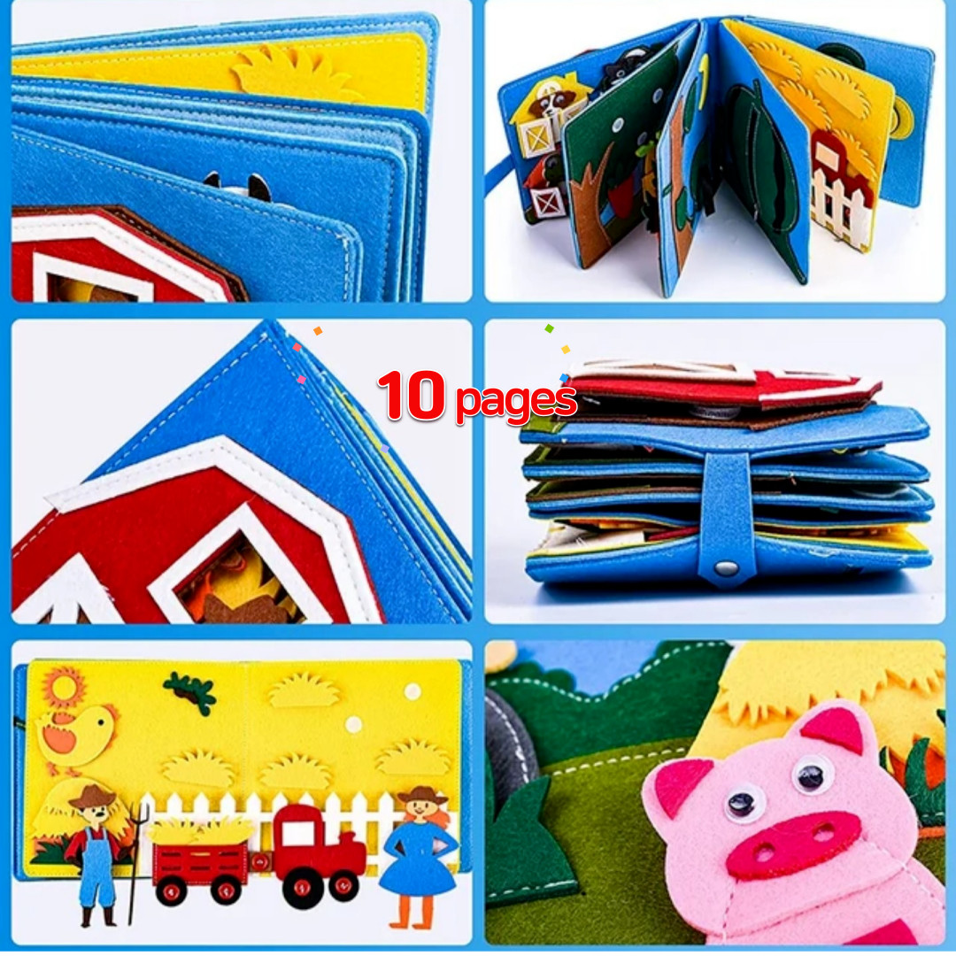 Busy Board Farm Animal Storytelling Activity Quiet Book Montessori Sensory Toy
