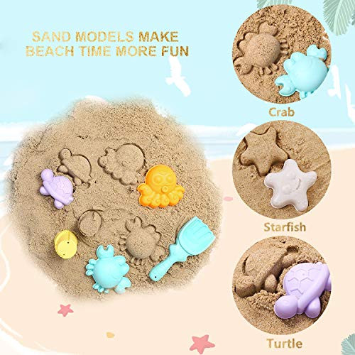 balnore Beach Toys with 20 Pieces Mesh Bag Pail Car Animals Castle and…