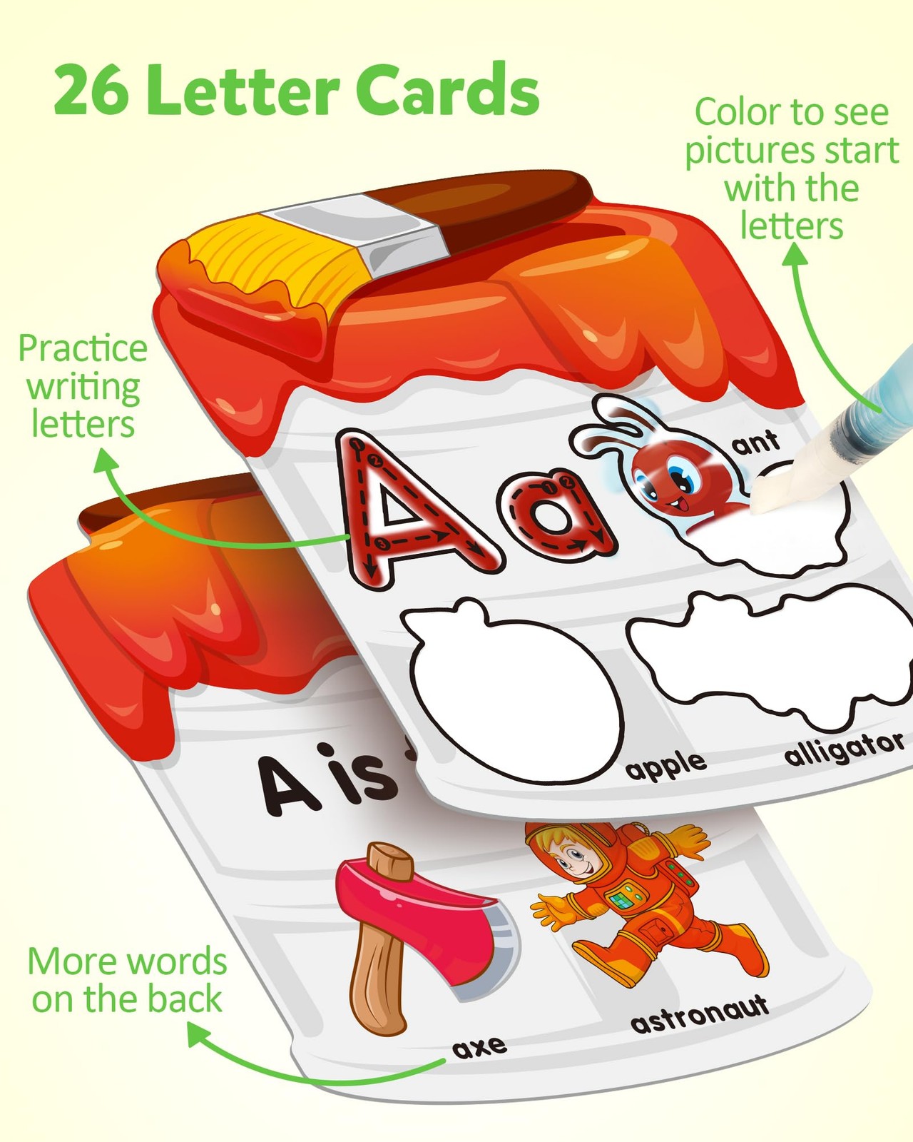 Coogam Water Painting Cards with Learning 8.27 inches x 11.81