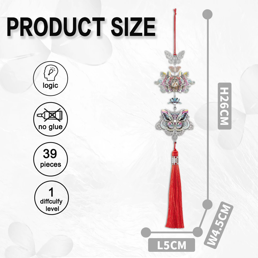 3D Metal Puzzle Vintage Tassels Pendant Harebell Model Building Kits Jigsaw Toys