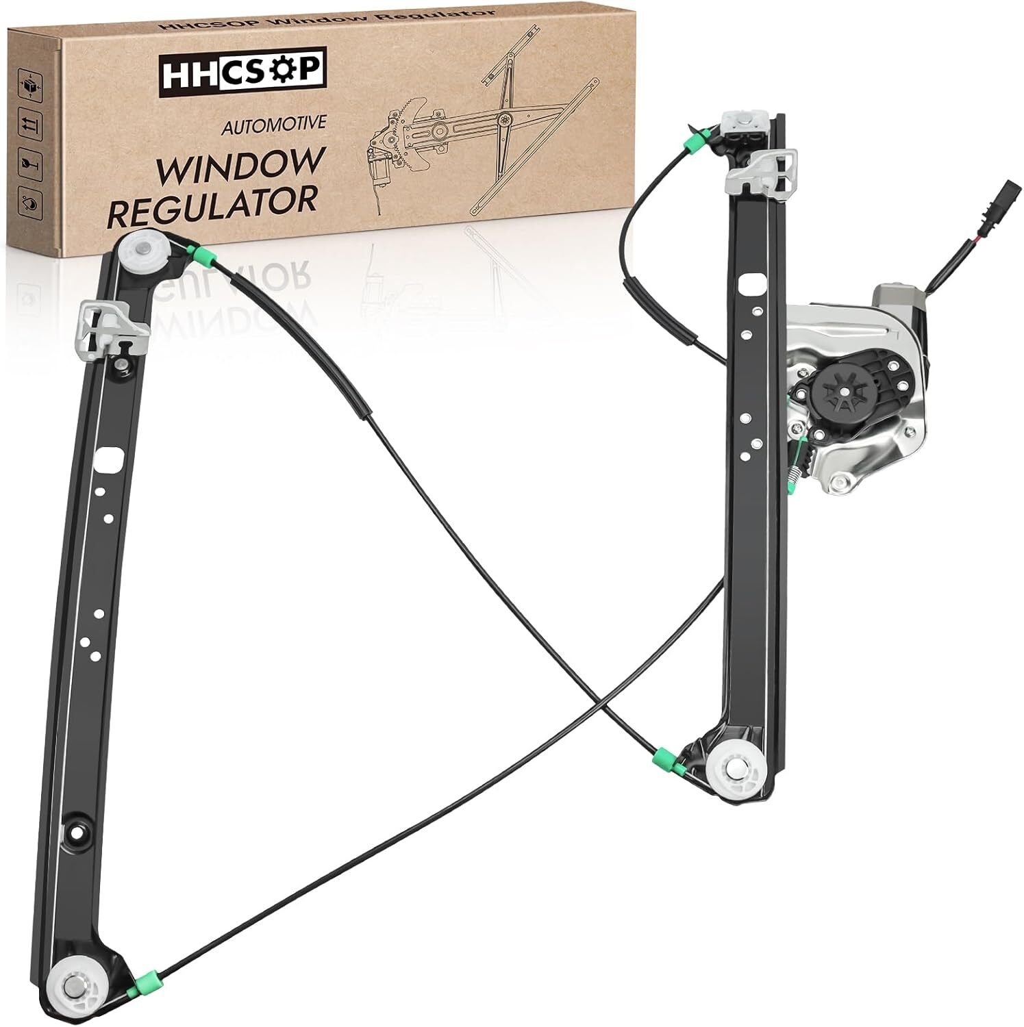HHCSOP Front Left Driver Side Power Window Regulator with Motor Fit for BMW X5