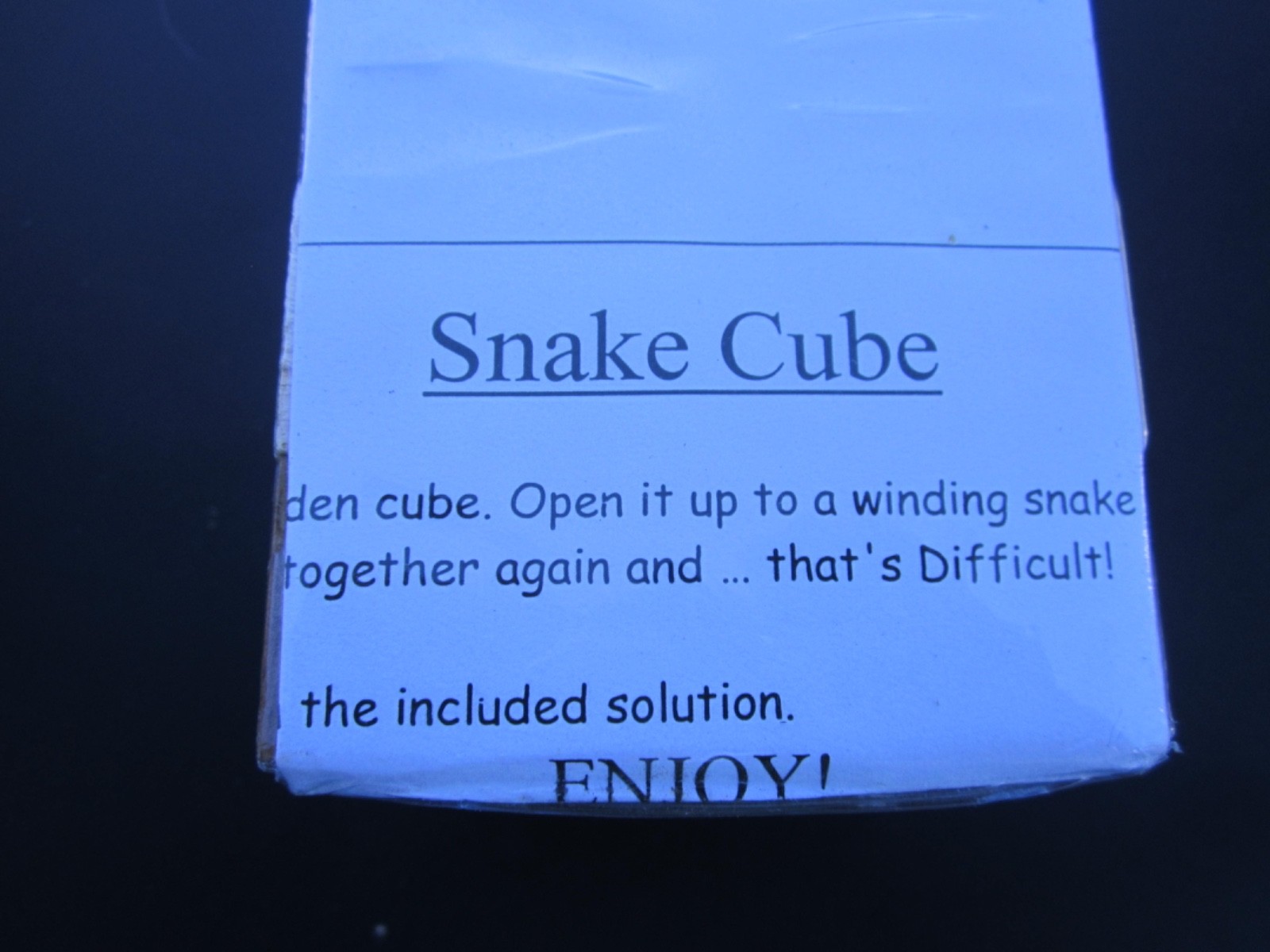 NEW WOODEN PUZZLE BLOCK: “SNAKE CUBE”