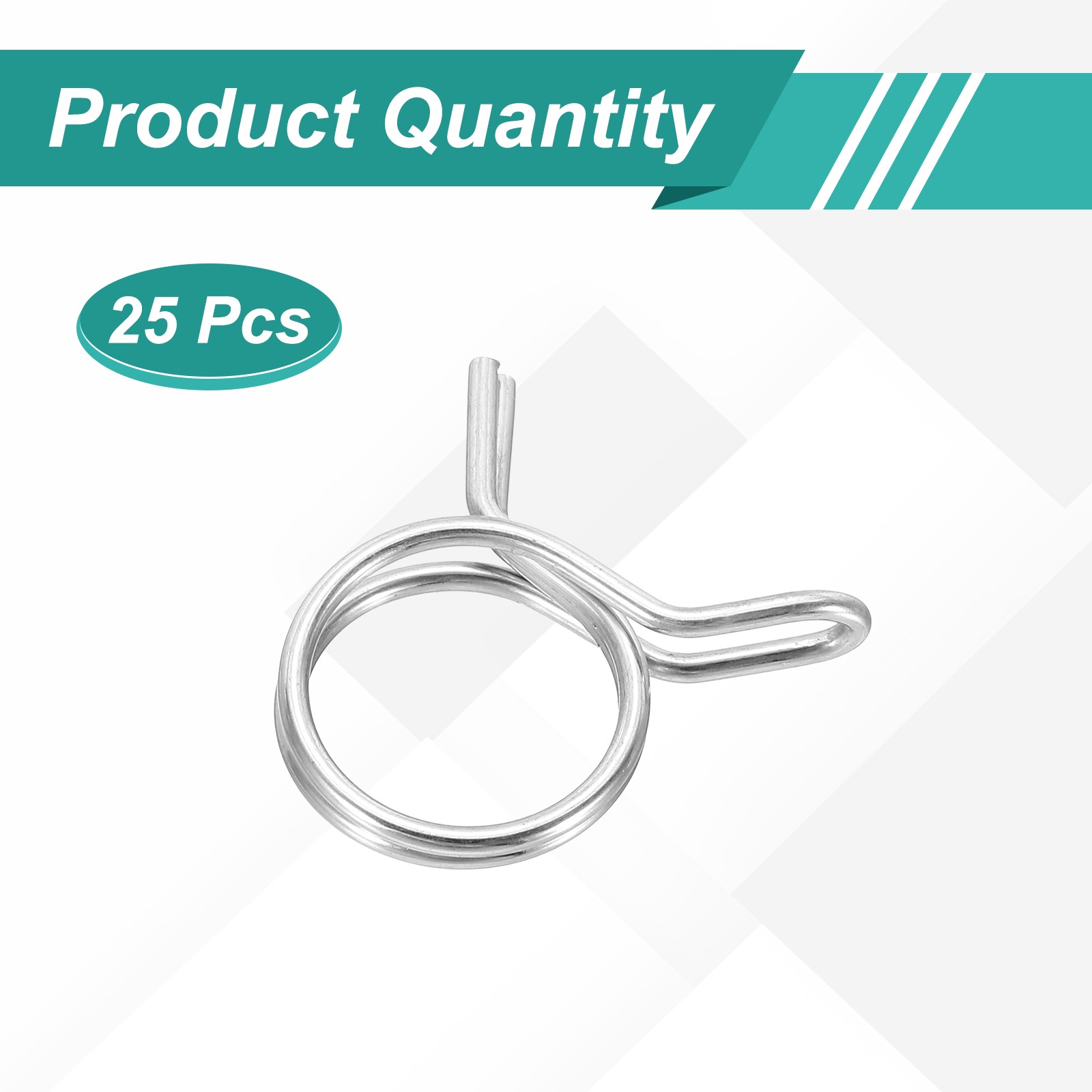 25Pcs 16mm ID 16-19.2mm OD Double Wire Spring Hose Clamp Spring Clips Clamps
