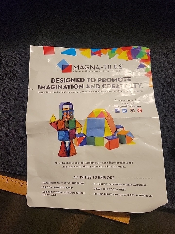 Magnetic-Paradise 3D Magnetic Building Tiles, 59 Pieces B102