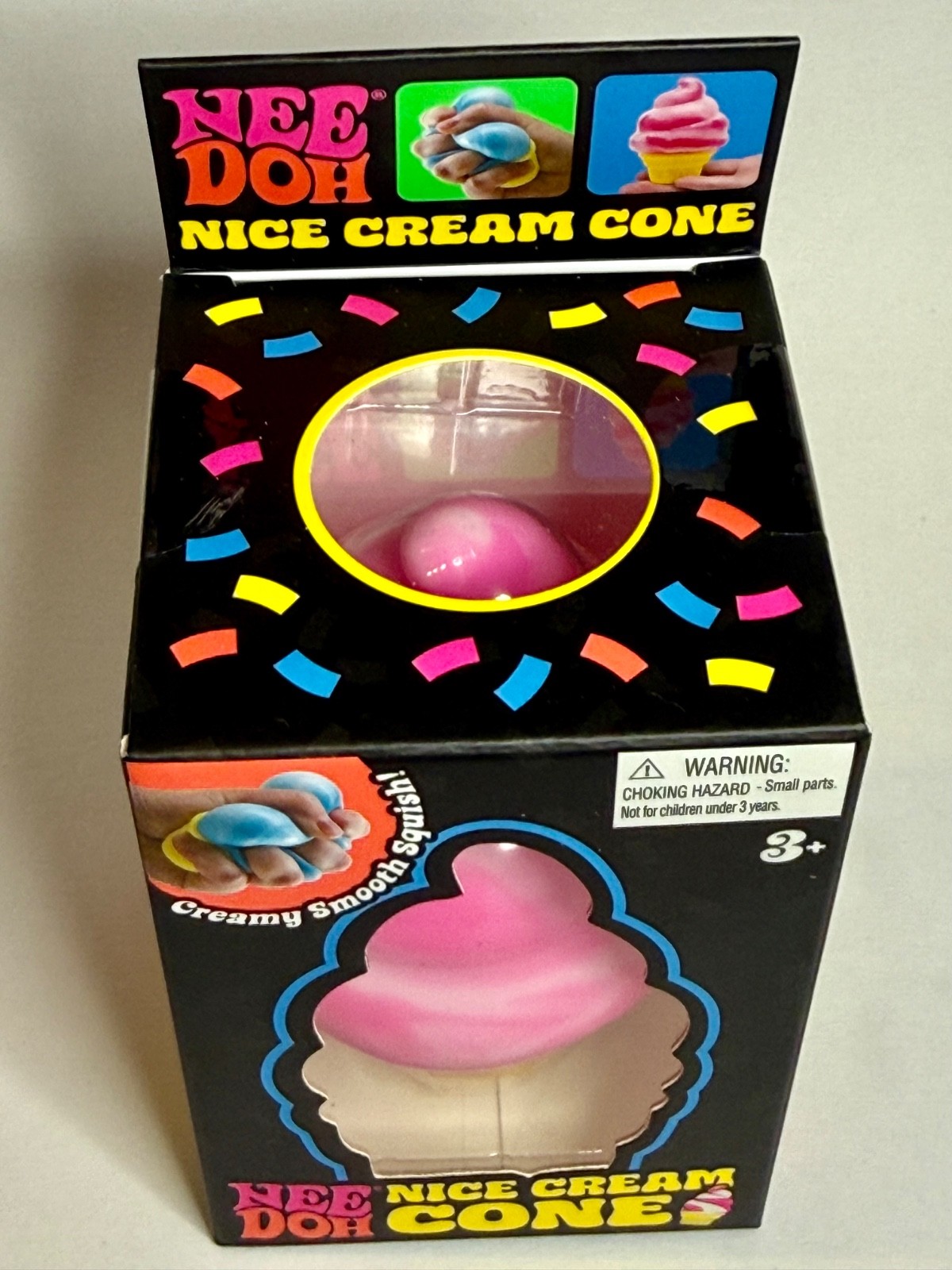AUTHENTIC NeeDoh🍦Pink Nice Cream Cone Squishy TikTok Viral🔥 Fidget Toy RARE!