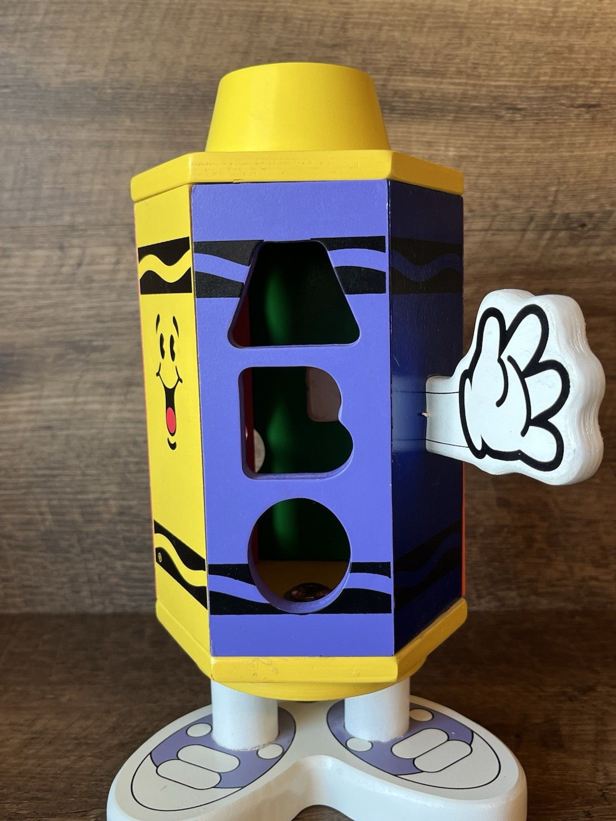 Crayola Learning Tower ABCs 123s Shapes Sorter Toy Colorful Wooden Pieces RARE