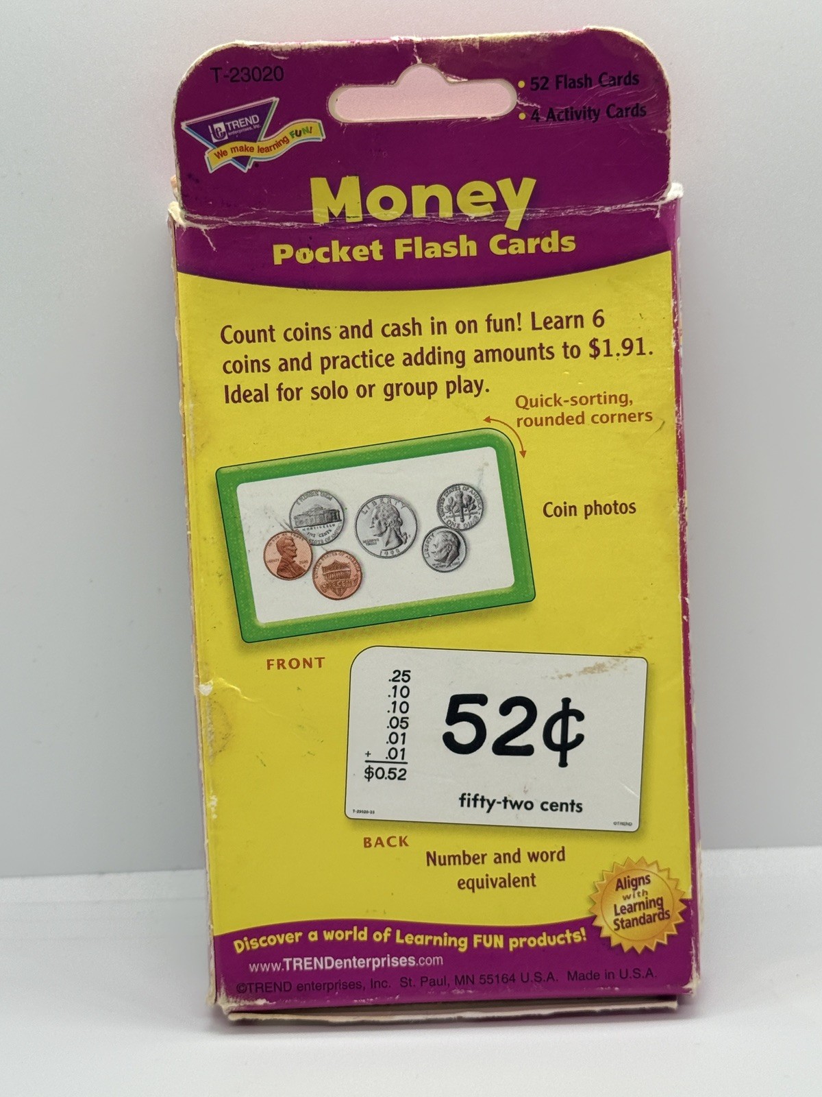 Trend Enterprises Money Flash Cards.