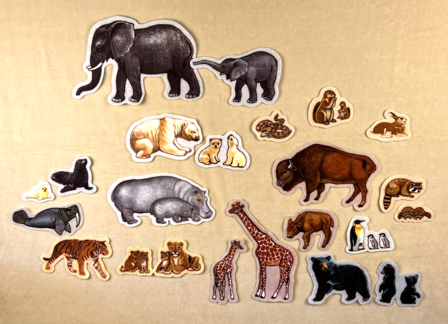 Little Folk Visuals Wild Animals Felt Precut Set of 23 Flannel Storyboard Kids
